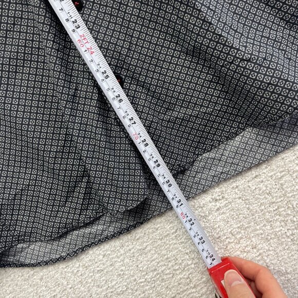 Au Noir Black w/ Psychedelic Mandala Flip Cuff Button-up dress shirt Men Size 5 - Picture 8 of 13